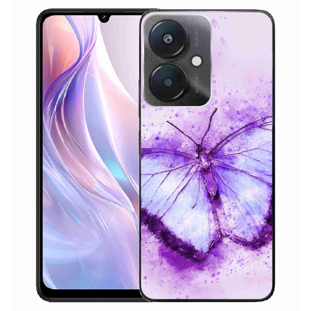 Gél borítás mmCase a Xiaomi Redmi 13C 5G számára - lila pillangó