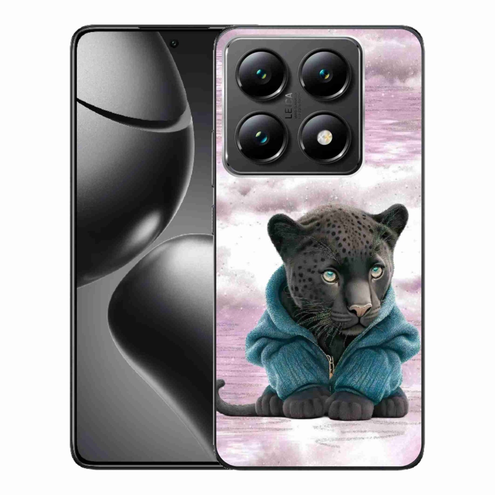Gél borítás mmCase a Xiaomi 14T Pro számára - fekete párduc pulóverben