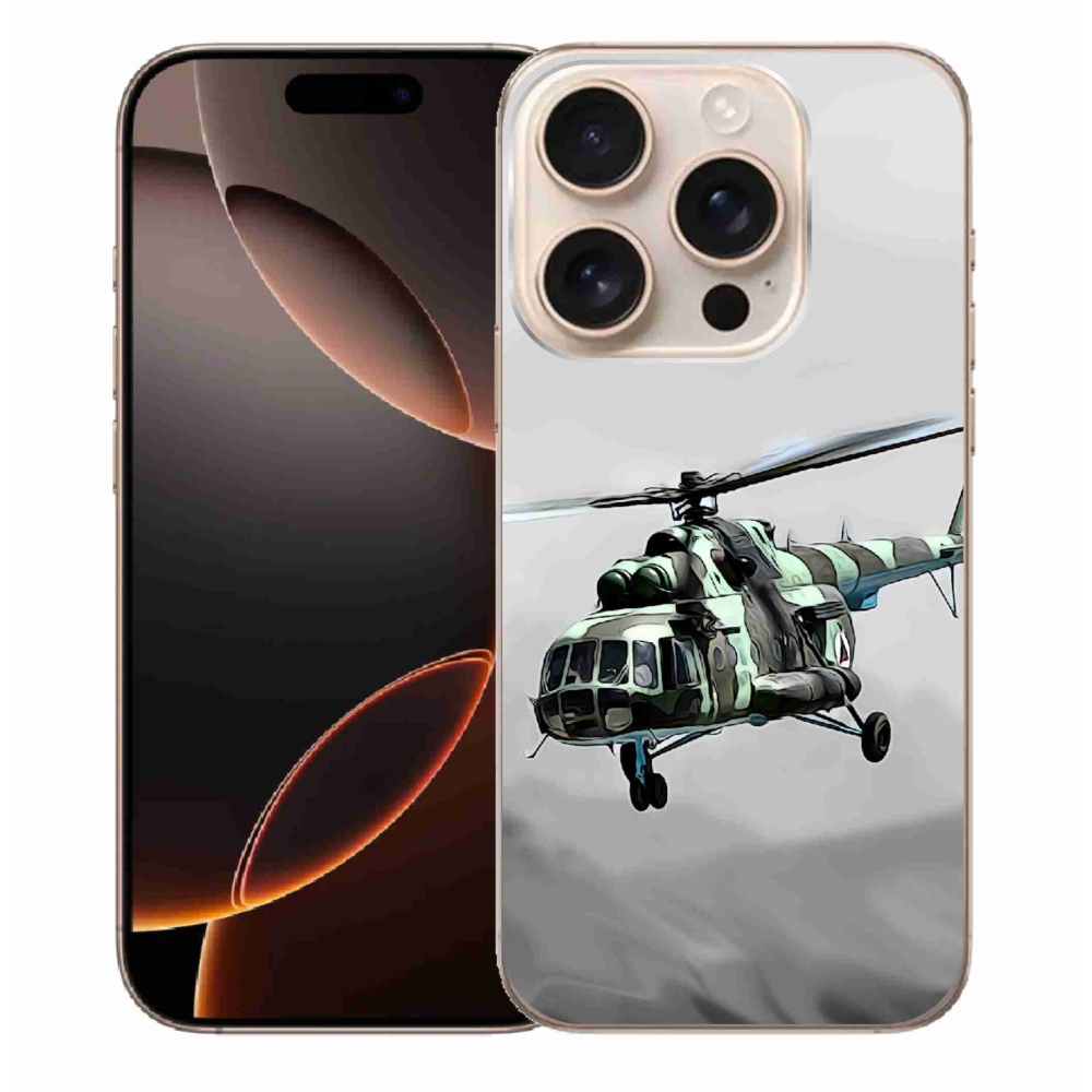 Zselés borítás mmCase iPhone 16 Pro Max készülékhez - katonai helikopter