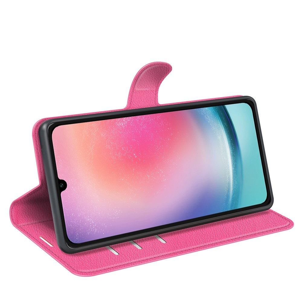 Litchi könyv tok Samsung Galaxy A16 4G/5G - rózsaszín - rózsa