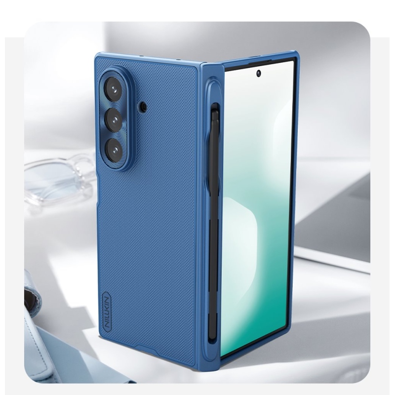 Nillkin Super Frosted FOLD mágneses tolltartó hátsó borító Samsung Galaxy Z Fold 7 kék