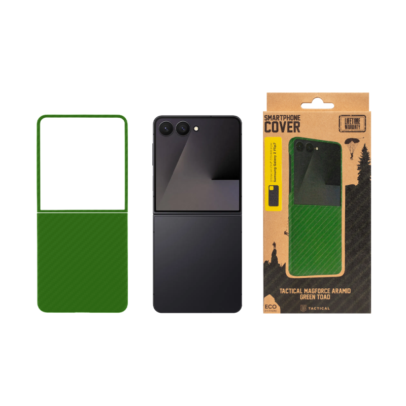 Taktikai MagForce Aramid borító a Samsung Galaxy Z Flip 7 zöld varangyhoz