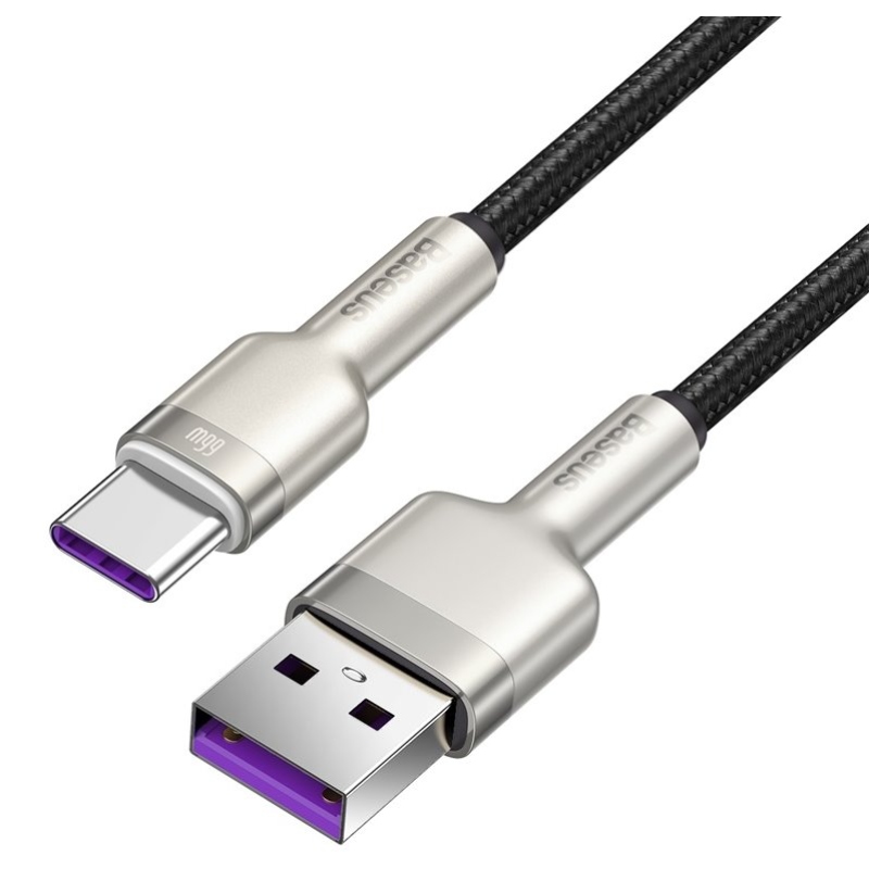 Baseus Cafule Metal sorozatú adatkábel USB-USB-C 66W 1m fekete