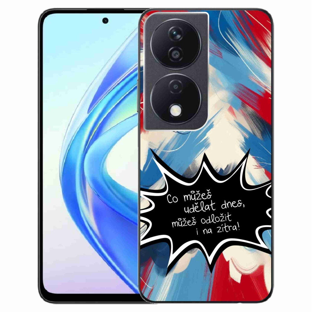 Gél borító mmCase a Honor X7b/Honor 90 Smart készülékhez - vicces szöveg 9 fekete háttér