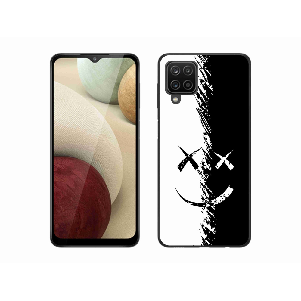 Zselés borítás mmCase Samsung Galaxy M12 készülékhez - fekete-fehér smiley