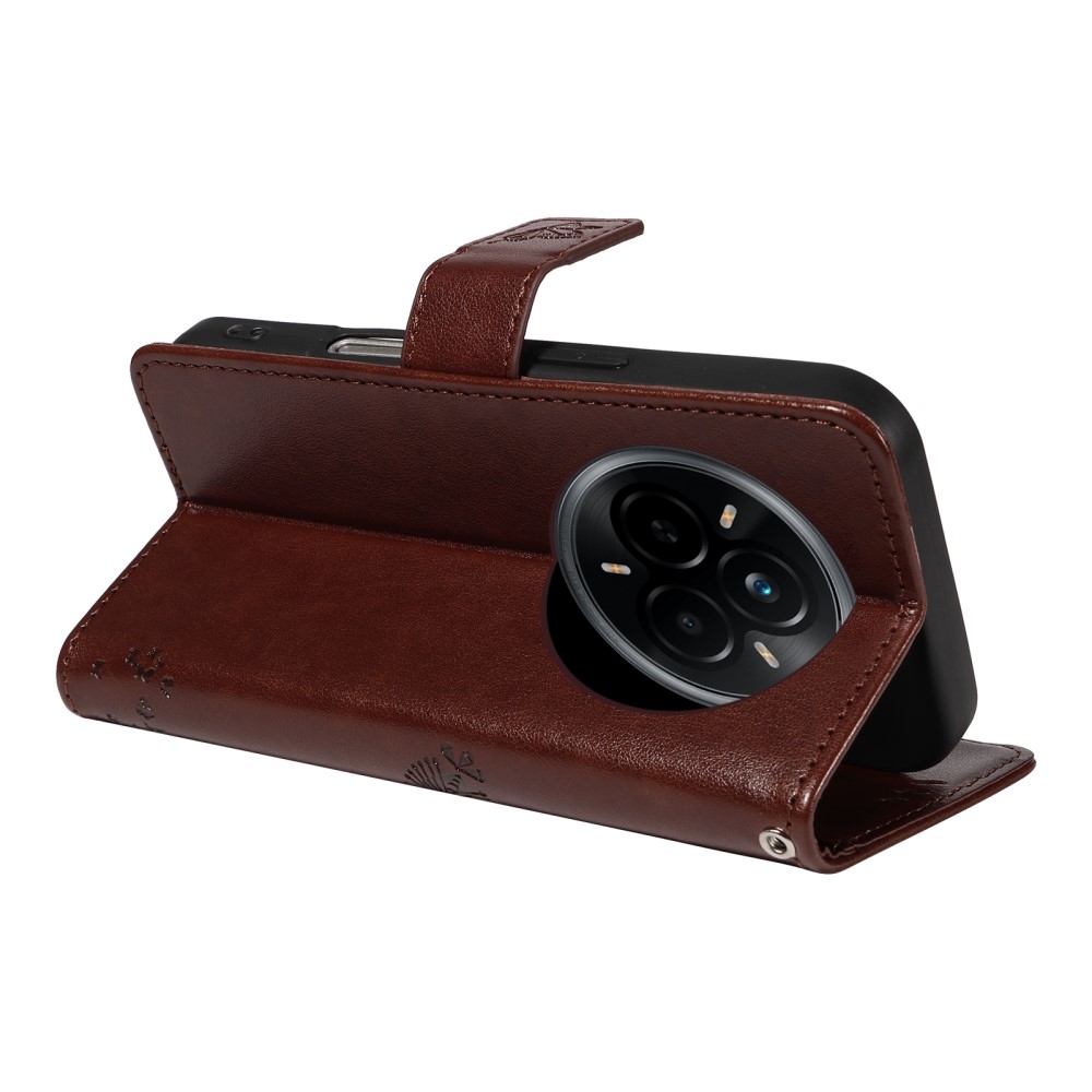 Fák könyvtáska a Realme 14 Pro 5G-hez - barna színben