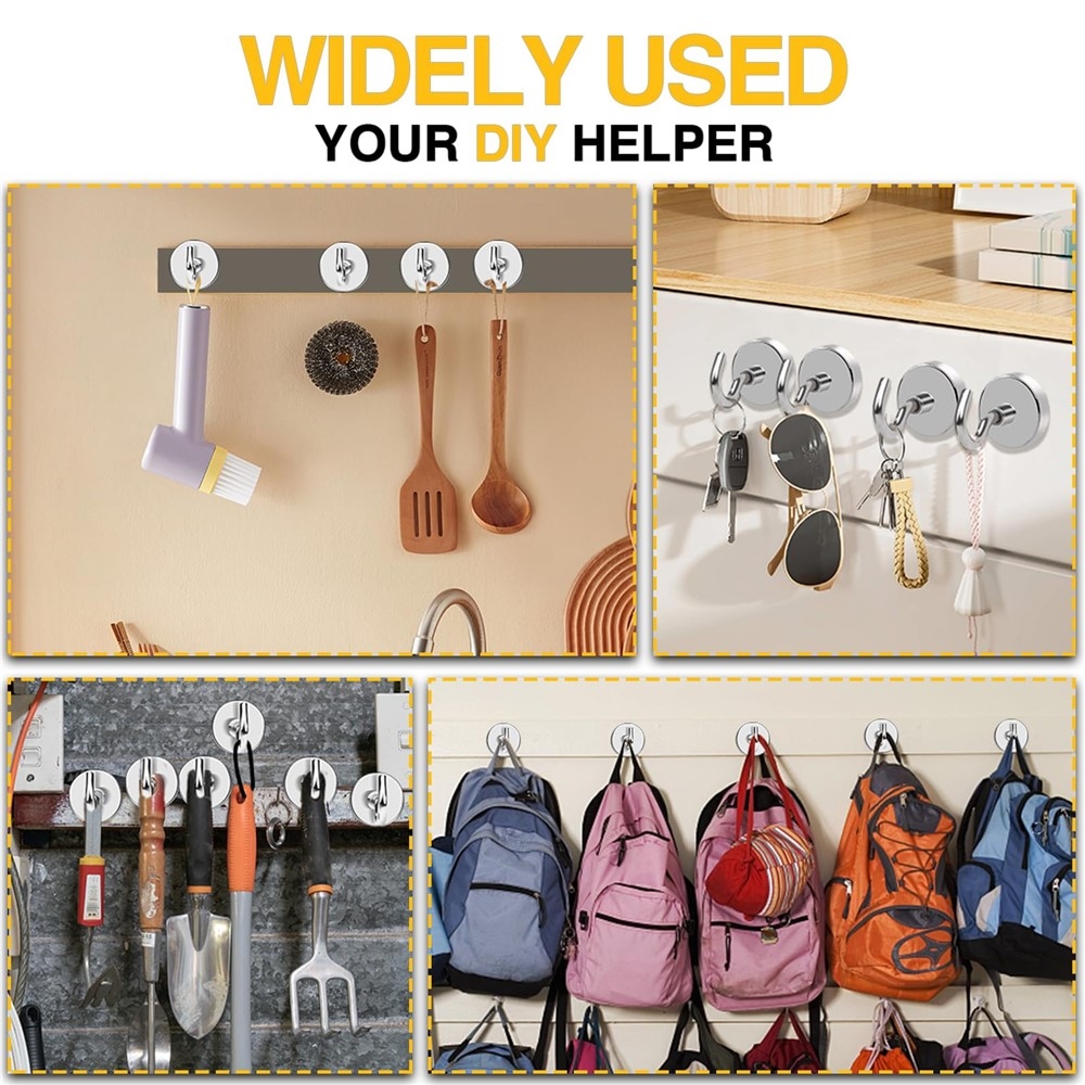 Akasztós acél mágneses kampó 12 kg teherbírással