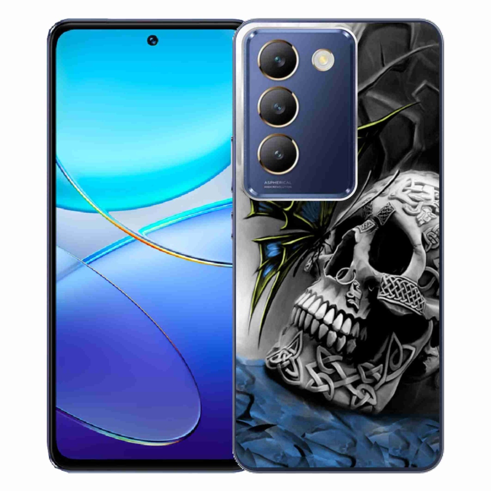 Gél borítás mmCase a Vivo V40 SE 4G/5G-n - pillangó és koponya