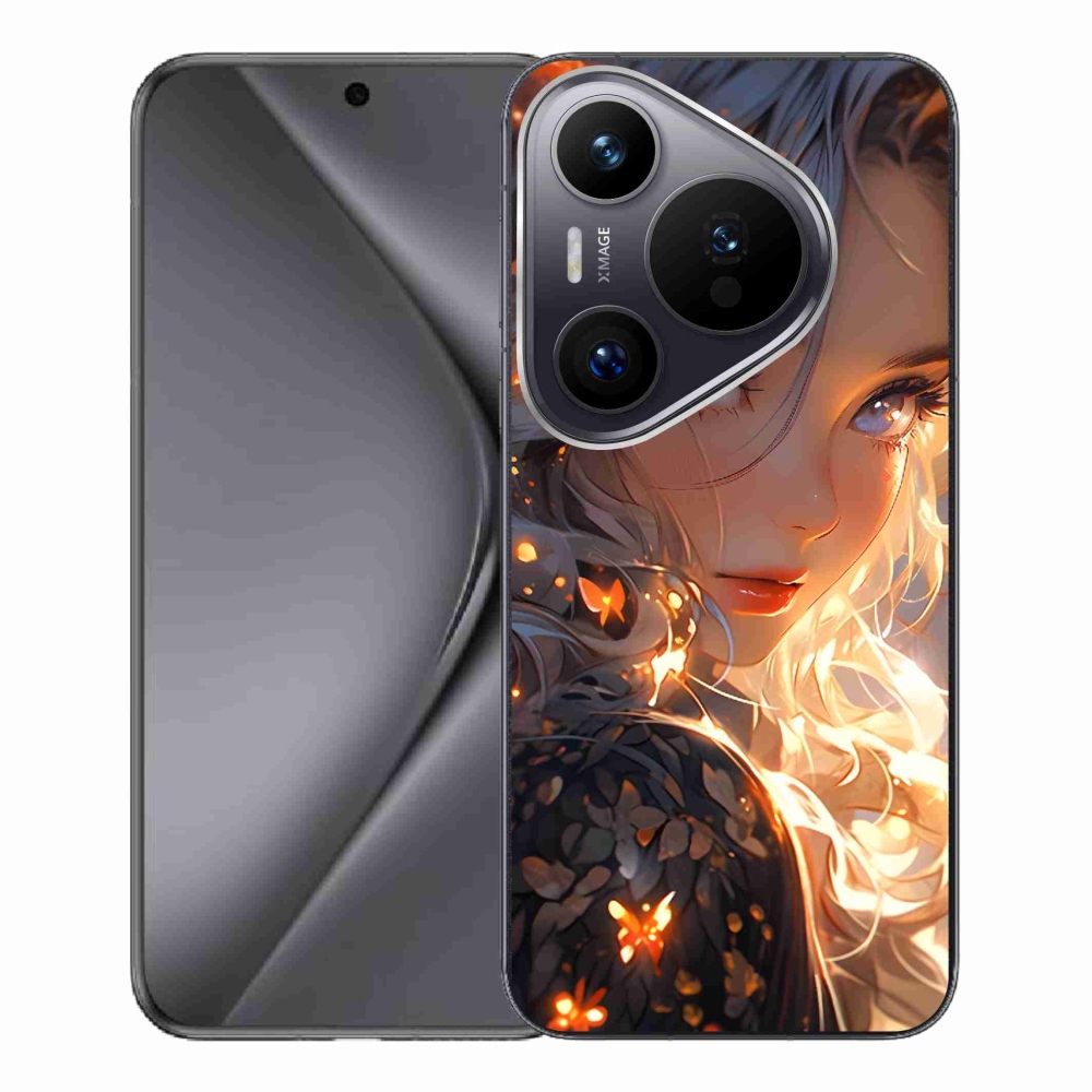 Gél borító mmCase a Huawei Pura 70 Pro készülékhez - lány és pillangók