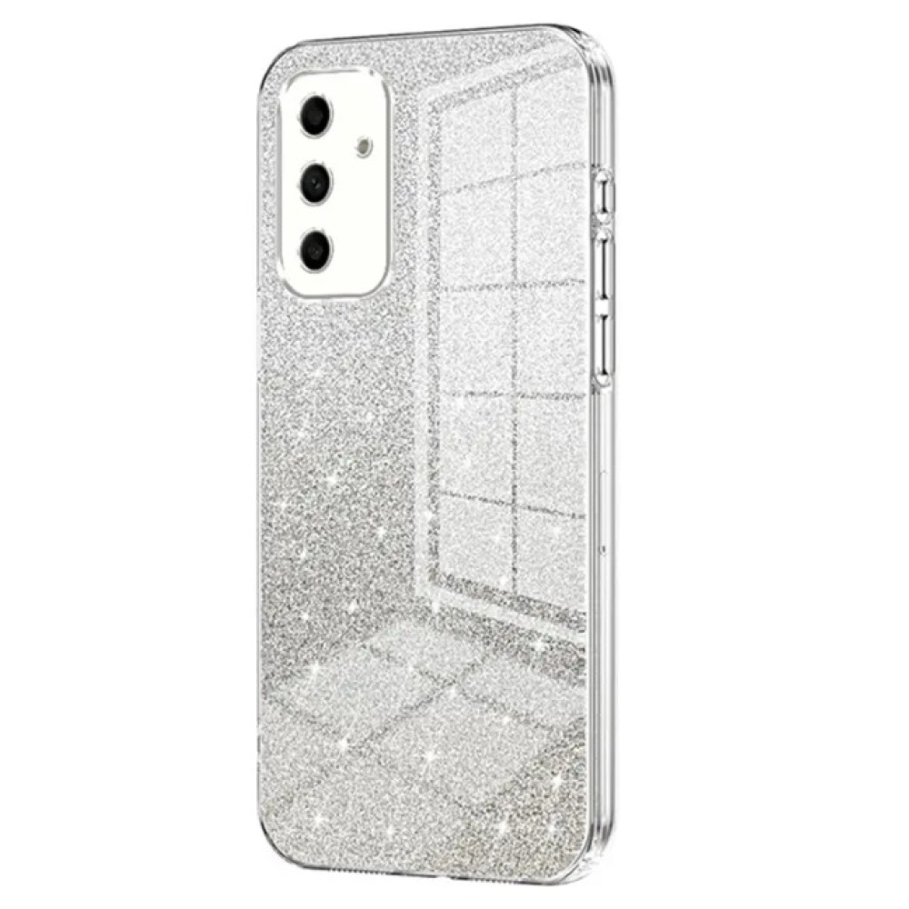 Vágott zselés csillogó tok Samsung Galaxy A05s készülékhez - átlátszó