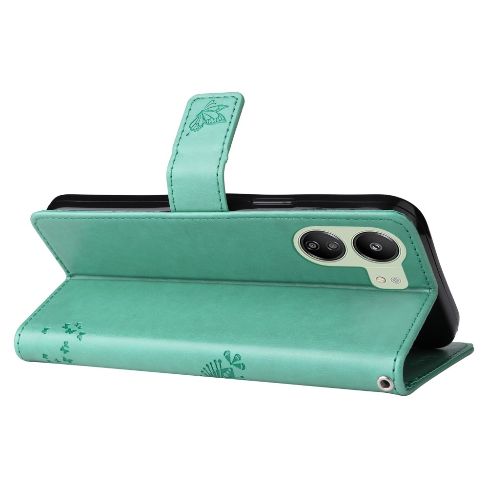 Fák könyvtáska Xiaomi Poco C65/Redmi 13C - teal színben