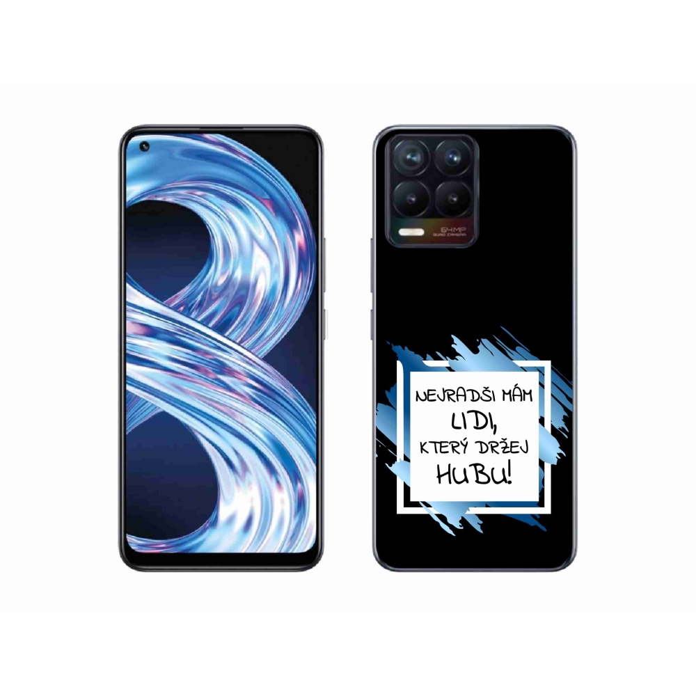 Gél borító mmCase a Realme 8 Pro-hoz - vicces szöveg 7 fehér és fekete háttérrel