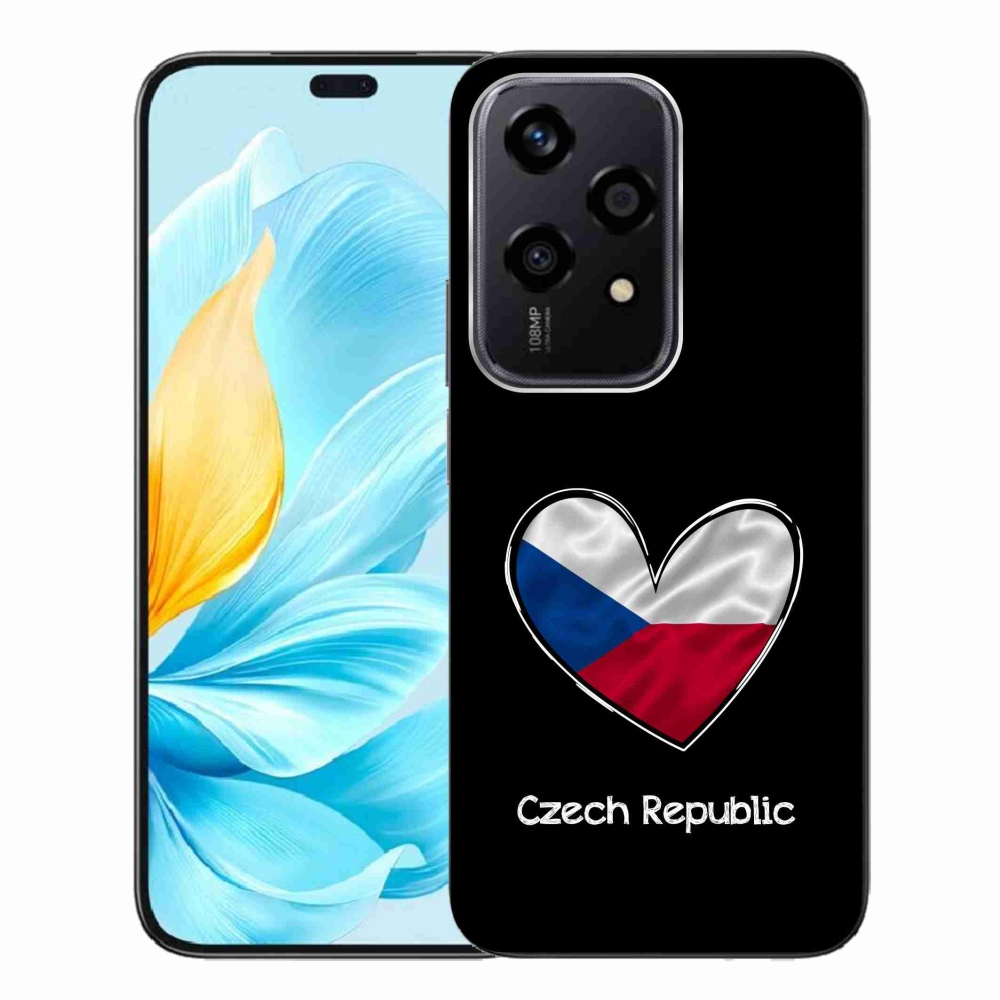 Gél borító mmCase a Honor 200 Lite 5G számára - szív zászló fekete háttérrel