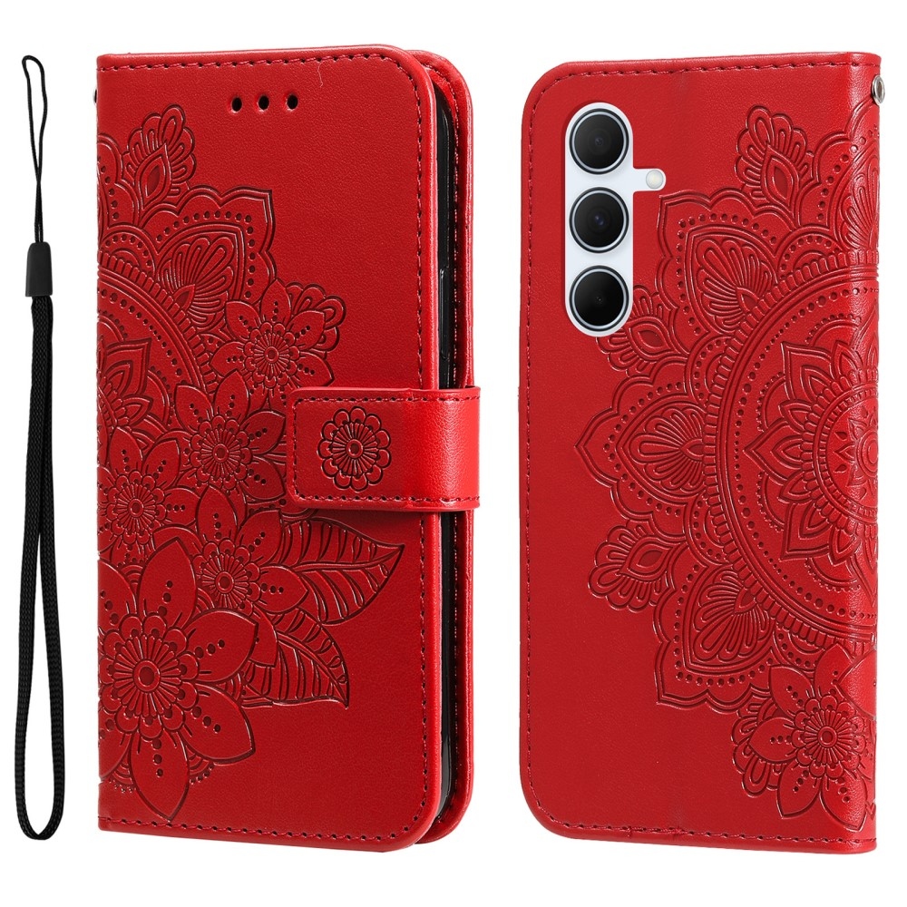 Mandala könyv tok Samsung Galaxy A36 5G készülékhez - piros