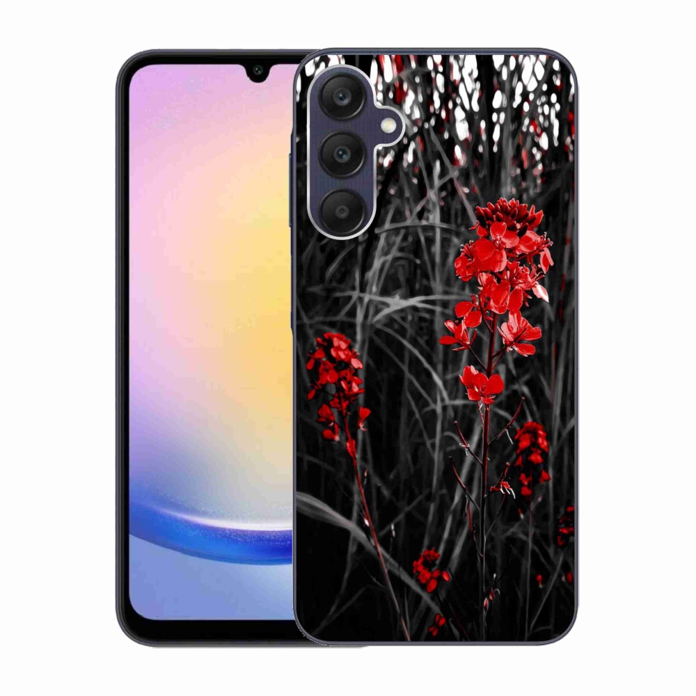 Gél borítás mmCase Samsung Galaxy A25 5G - piros növényhez