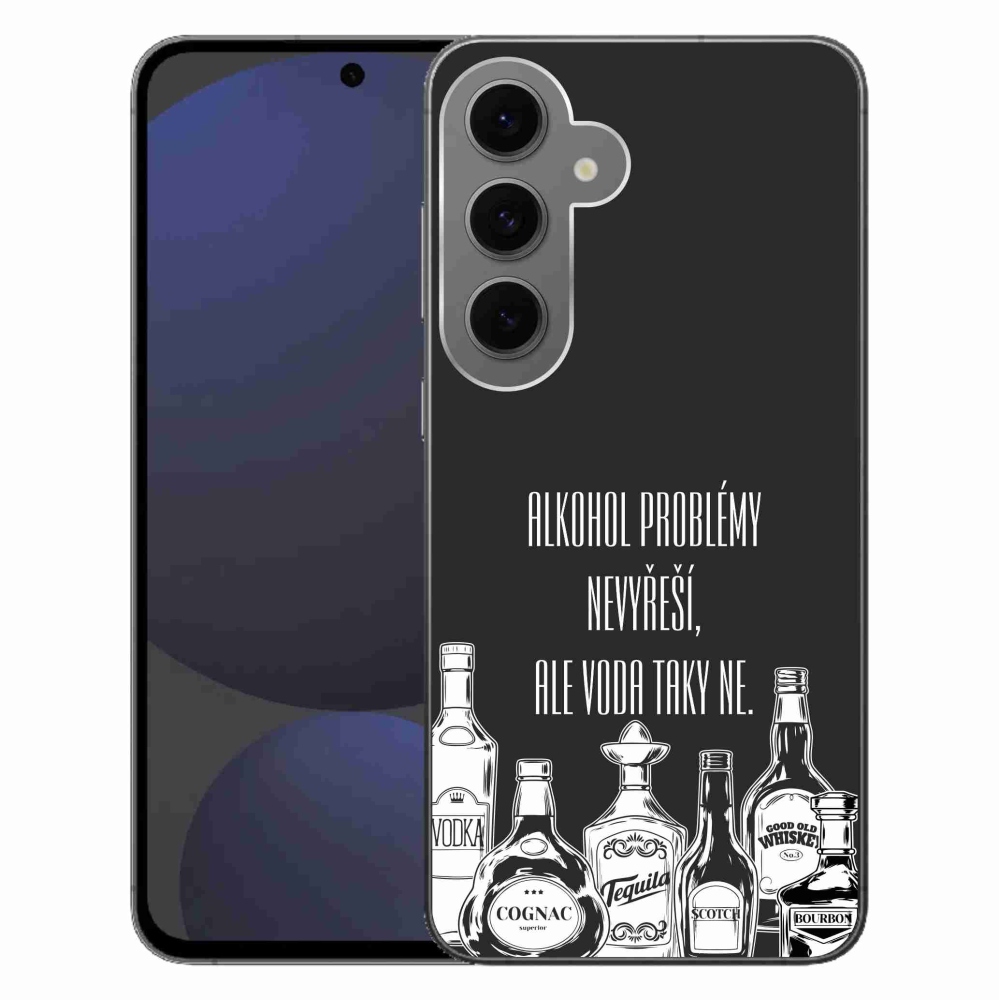 Gél borító mmCase Samsung Galaxy S24 FE - vicces szöveg fekete háttérrel