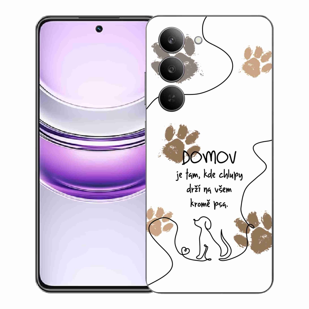 Gél borító mmCase a Realme 14x 5G készülékhez - kutya motívum fehér háttérrel