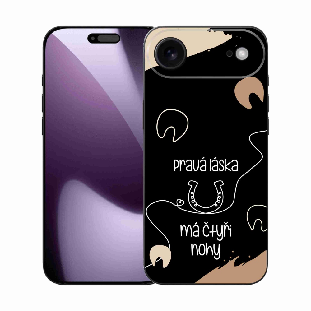 Gél borítás mmCase iPhone 17 Air készülékhez - Ló motívum fekete háttér