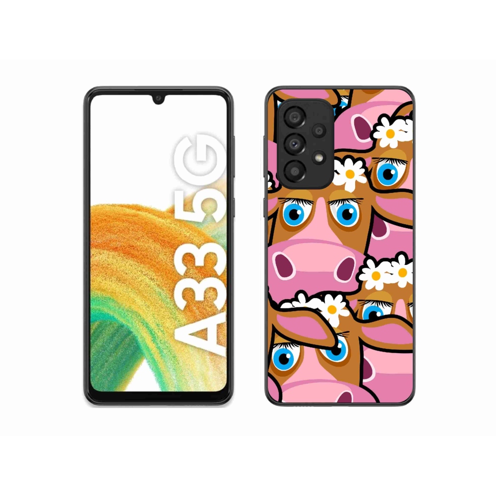 Gél borítás mmCase Samsung Galaxy A33 5G - rajzfilm tehenekhez