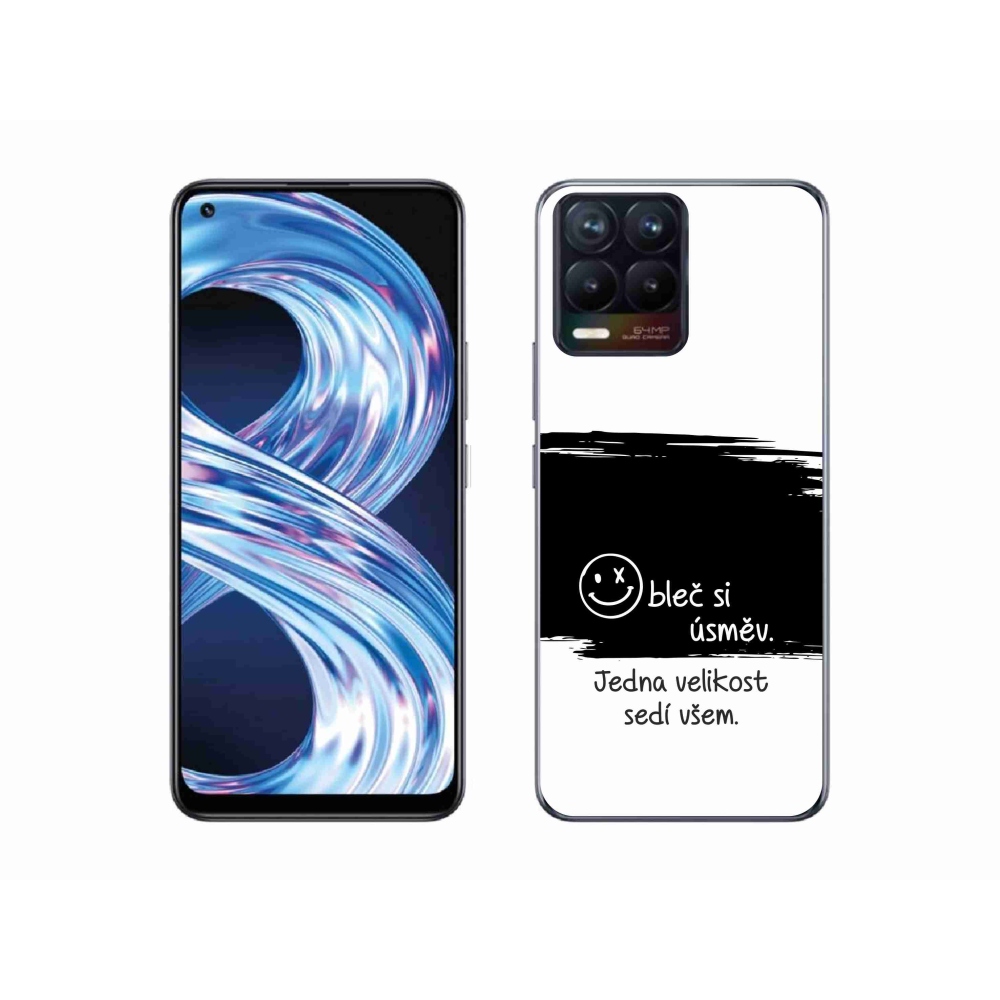 Gél borító mmCase a Realme 8 Pro-n - vicces szöveg 8 fekete-fehér háttérrel