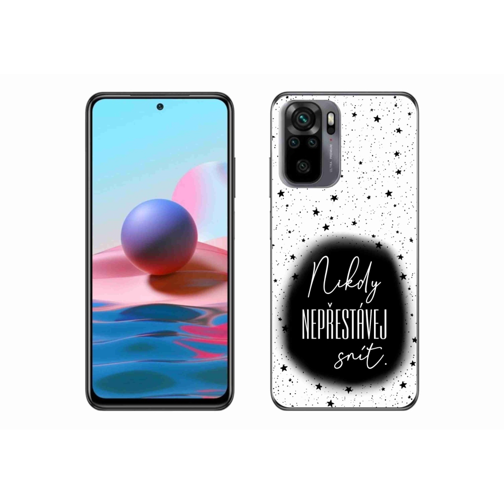 Gél borítás mmCase a Xiaomi Poco M5s készülékhez - idézet 1 fekete és fehér háttérrel