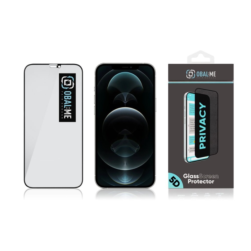 CSOMAG:ME Privacy 5D edzett üveg Apple iPhone 12 Pro Max Fekete