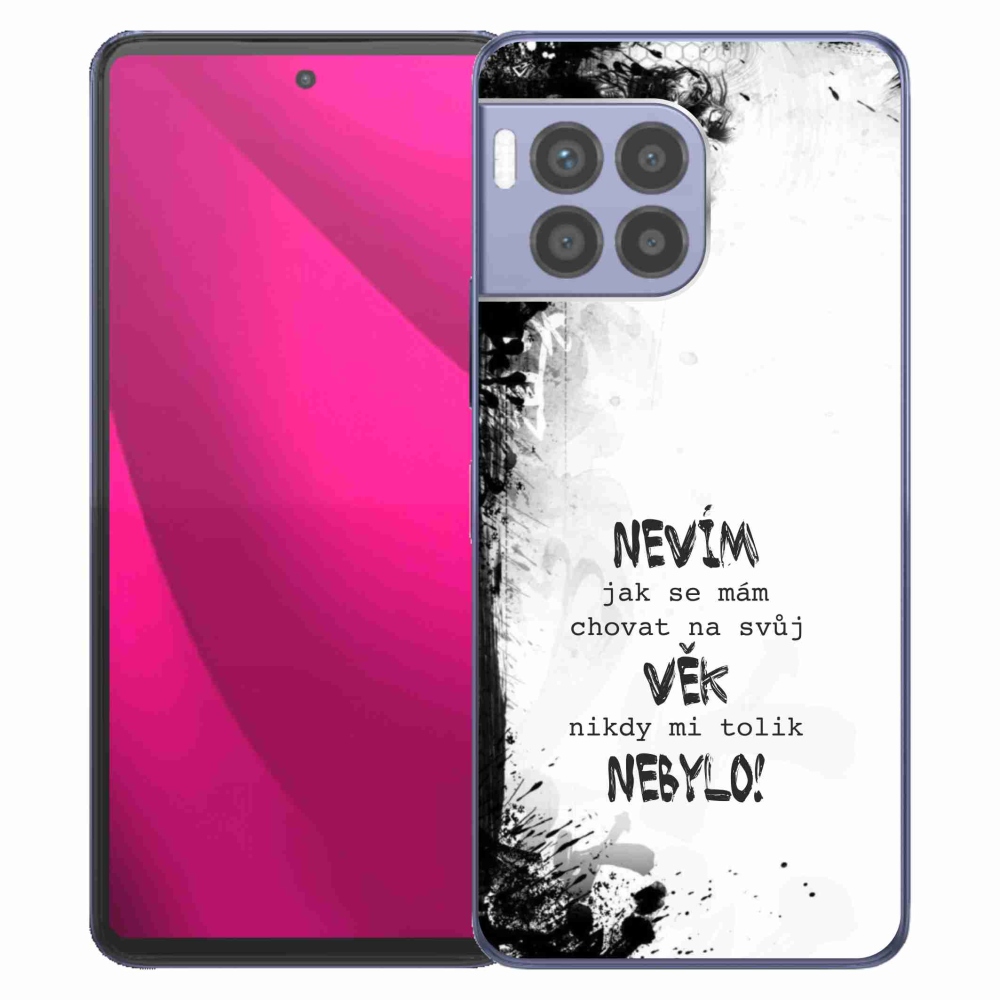 Gél borító mmCase a T-Mobile T Phone 2 Pro készülékhez - vicces szöveg 14 fehér háttér