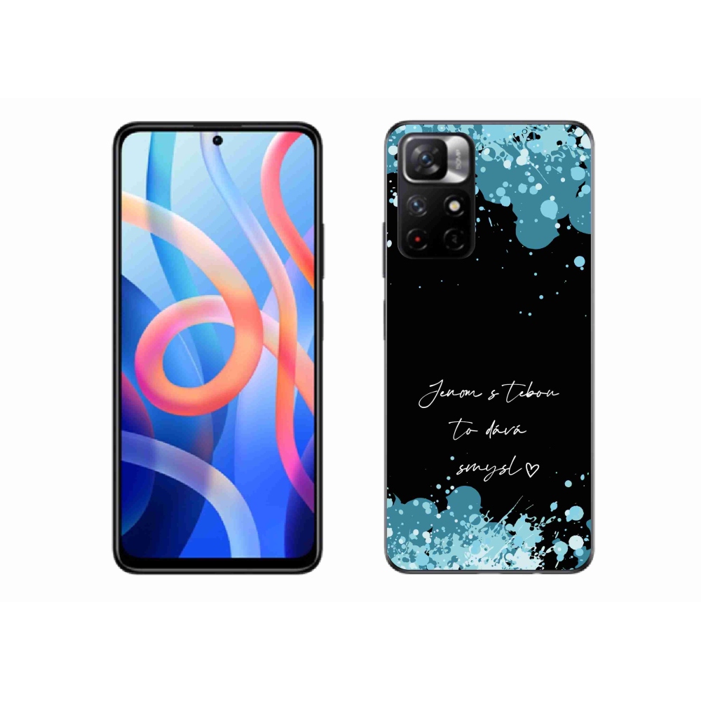 Gél borító mmCase a Xiaomi Redmi Note 11S 5G-hez - szerelem szöveg fekete háttérrel