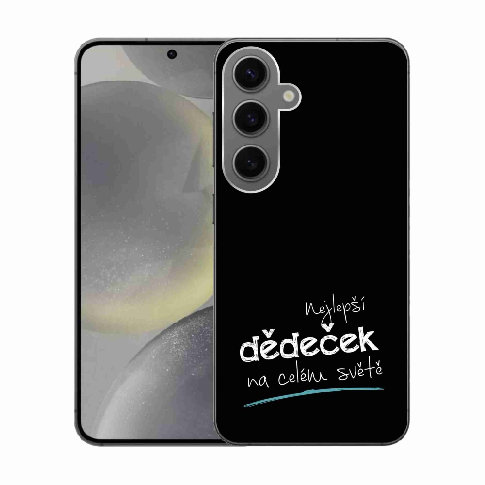 Gél borító mmCase Samsung Galaxy S24 - a legjobb nagypapa 3 fekete háttérrel