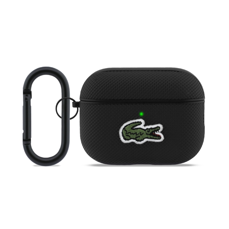 Lacoste Petit Pique Croc logós tok AirPods Pro 3-hoz, fekete