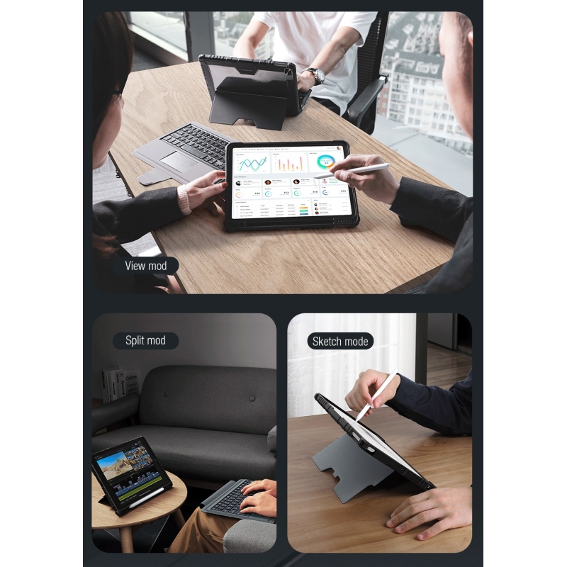 Nillkin Bumper Combo billentyűzet tok (háttérvilágításos verzió) iPad 10.2 2019/2020/2021 Fekete