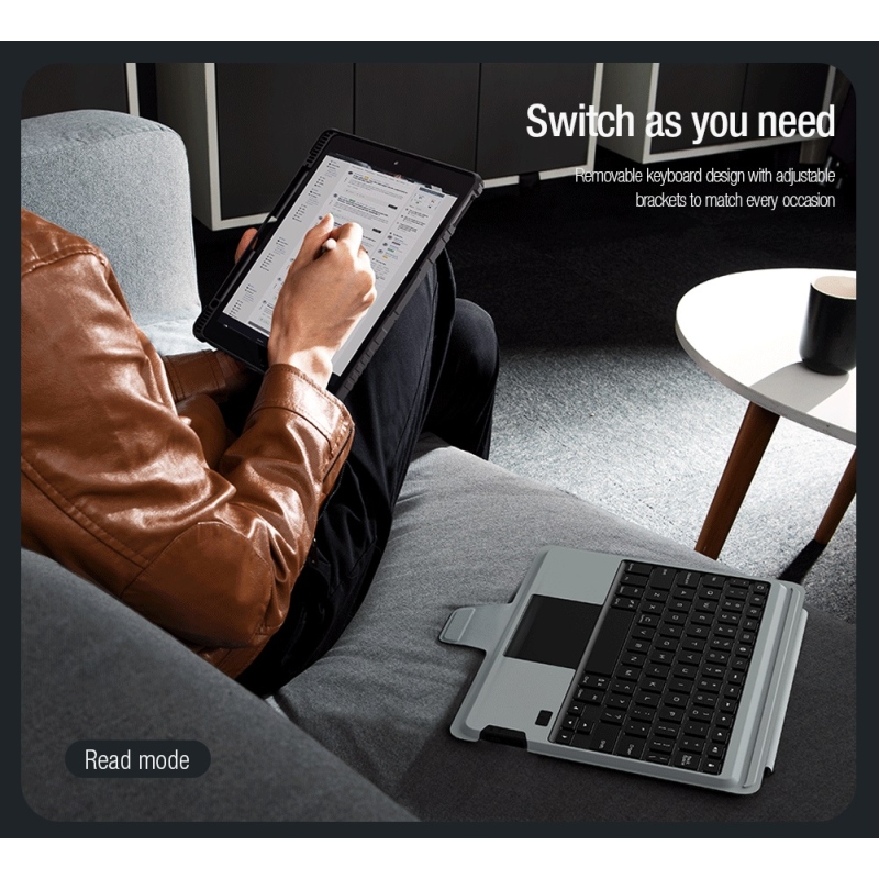 Nillkin Bumper Combo billentyűzet tok (háttérvilágításos verzió) iPad 10.2 2019/2020/2021 Fekete