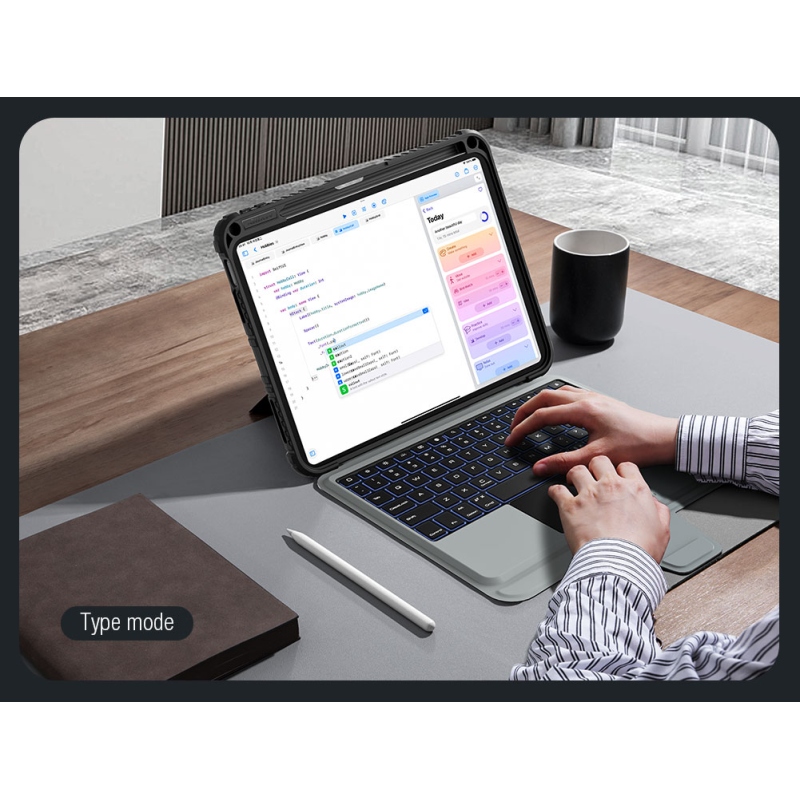 Nillkin Bumper Combo billentyűzet tok (háttérvilágításos verzió) iPad 10.9 2022 Fekete