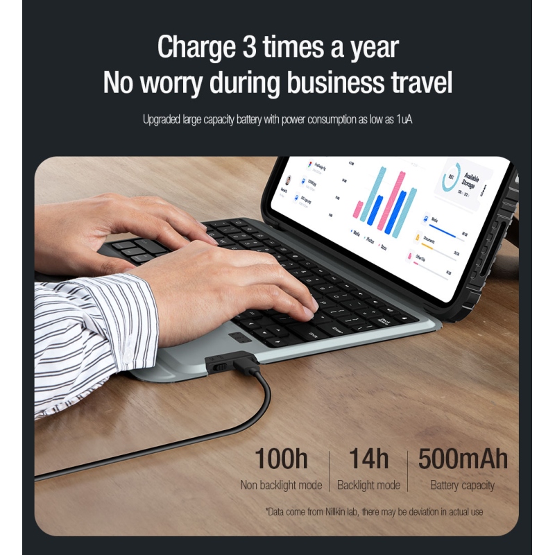 Nillkin Bumper Combo billentyűzet tok (háttérvilágításos verzió) iPad 10.9 2022 Fekete