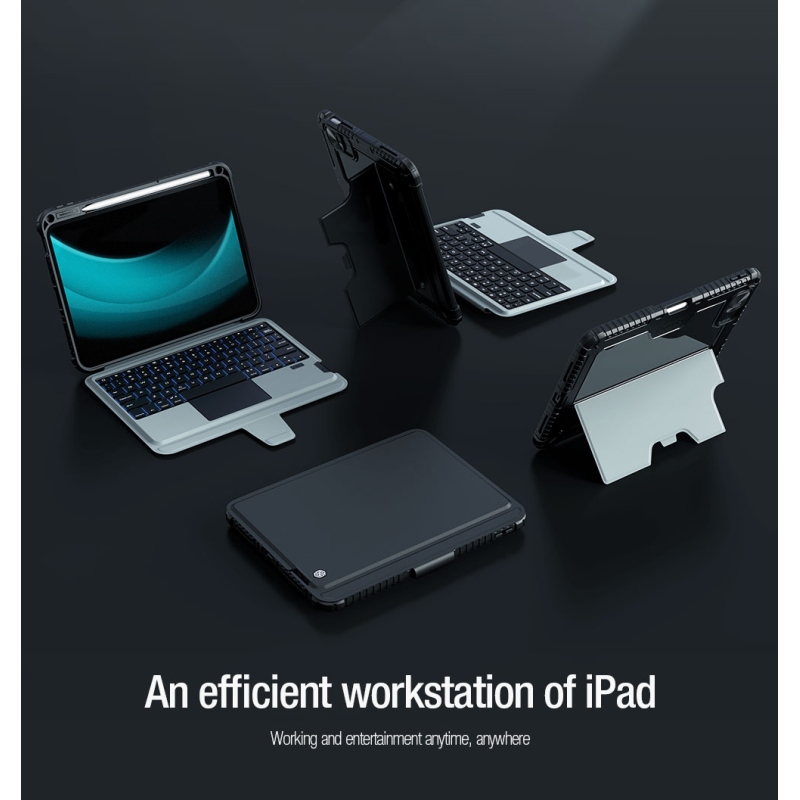 Nillkin Bumper Combo billentyűzet tok (háttérvilágításos verzió) iPad 10.9 2022 Fekete
