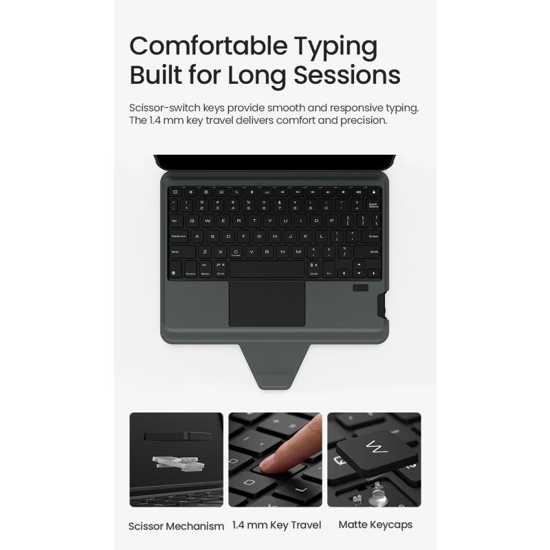 Nillkin Bumper Combo Pro billentyűzetes tok (háttérvilágításos változat) iPad Pro 12,9 2020/2021/2022 és Air 13 2024/2025/2026 modellekhez, fekete