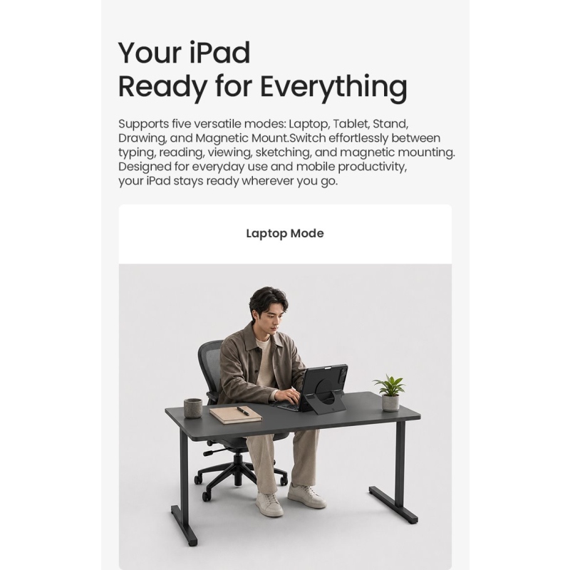 Nillkin Bumper Combo Pro billentyűzetes tok (háttérvilágításos változat) iPad Pro 12,9 2020/2021/2022 és Air 13 2024/2025/2026 modellekhez, fekete