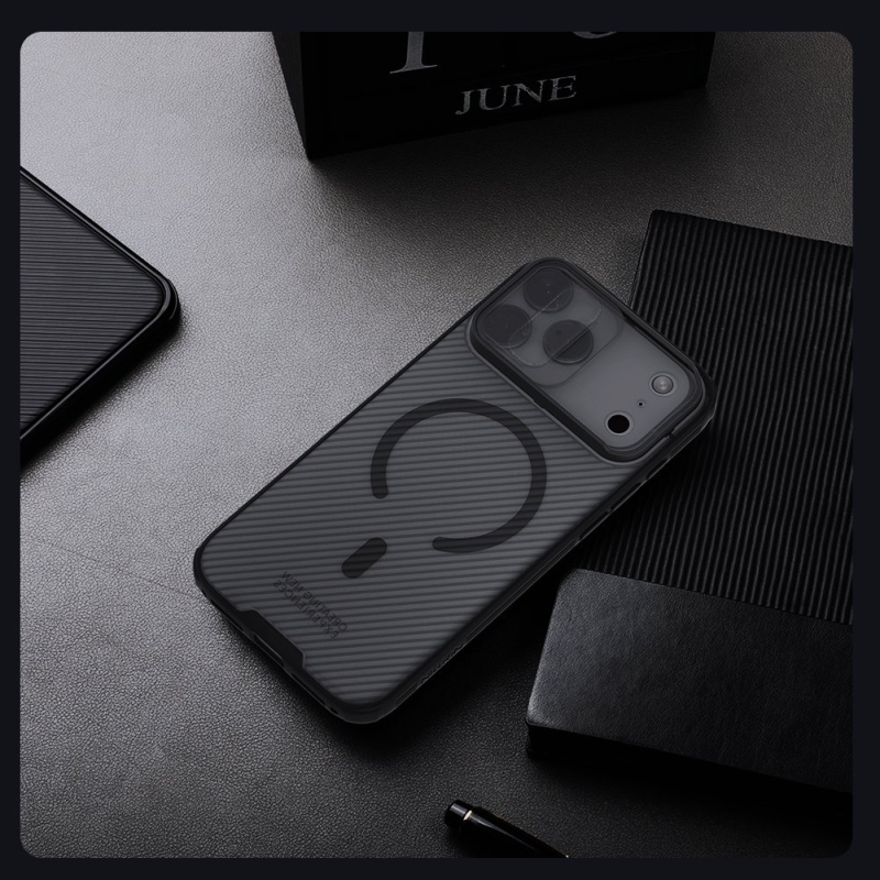 Nillkin CamShield PRO mágneses hátlap Apple iPhone 17 Pro Max készülékhez Átlátszó fekete