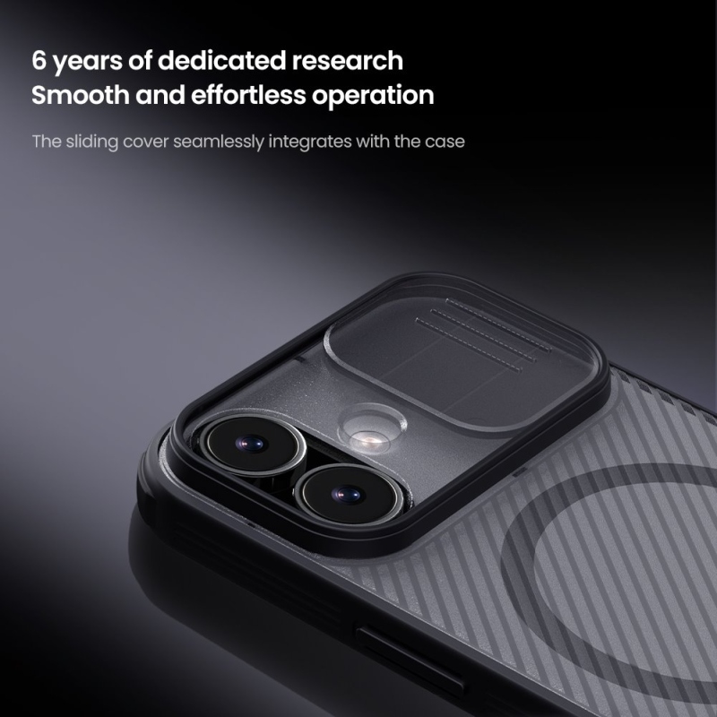 Nillkin CamShield PRO mágneses hátsó borítás Apple iPhone 17 átlátszó fekete