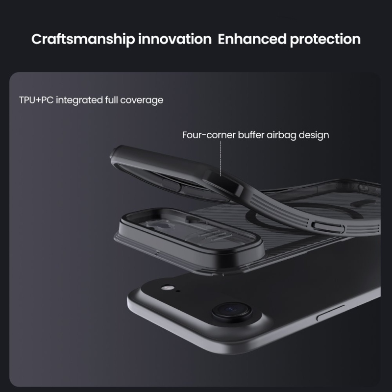Nillkin CamShield PRO mágneses hátlap Apple iPhone Airhez Átlátszó fekete