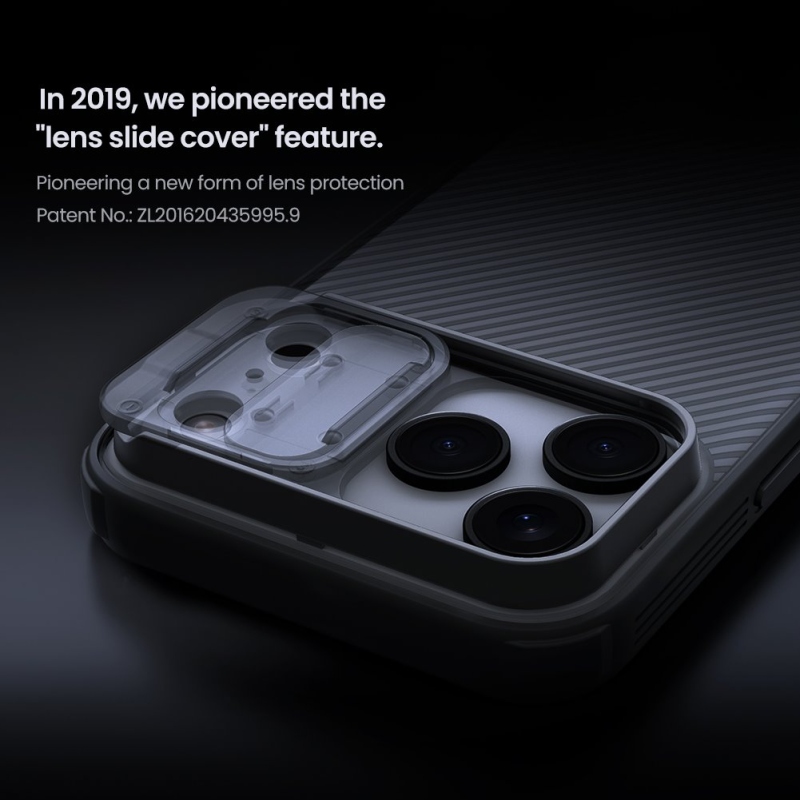 Nillkin CamShield PRO hátlap Apple iPhone 17 Pro Max készülékhez Átlátszó fekete