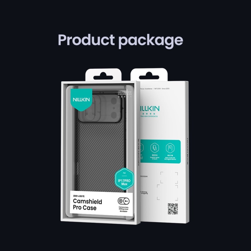 Nillkin CamShield PRO hátlap Apple iPhone 17 Pro Max készülékhez Átlátszó fekete