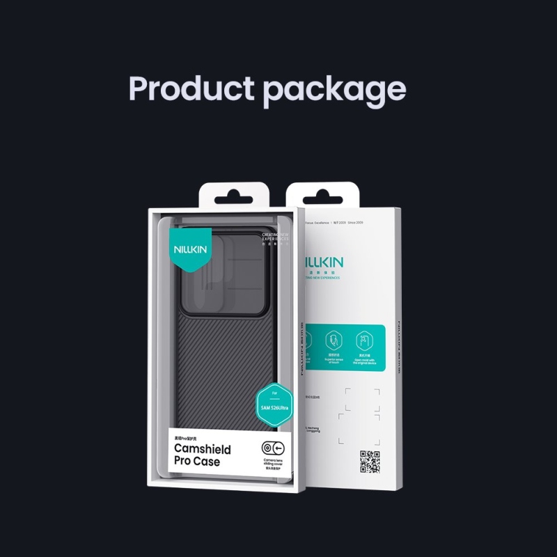 Nillkin CamShield PRO hátlap a Samsung Galaxy S26 Ultra átlátszó fekete színű készülékhez