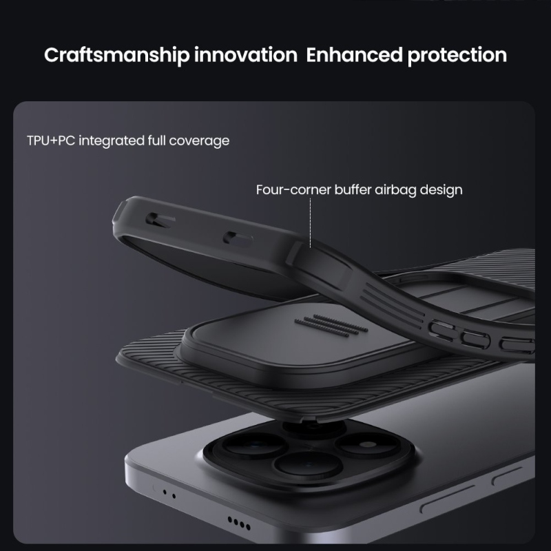 Nillkin CamShield PRO hátlap Xiaomi Redmi Note 15 Pro 5G fekete színű hátlaphoz