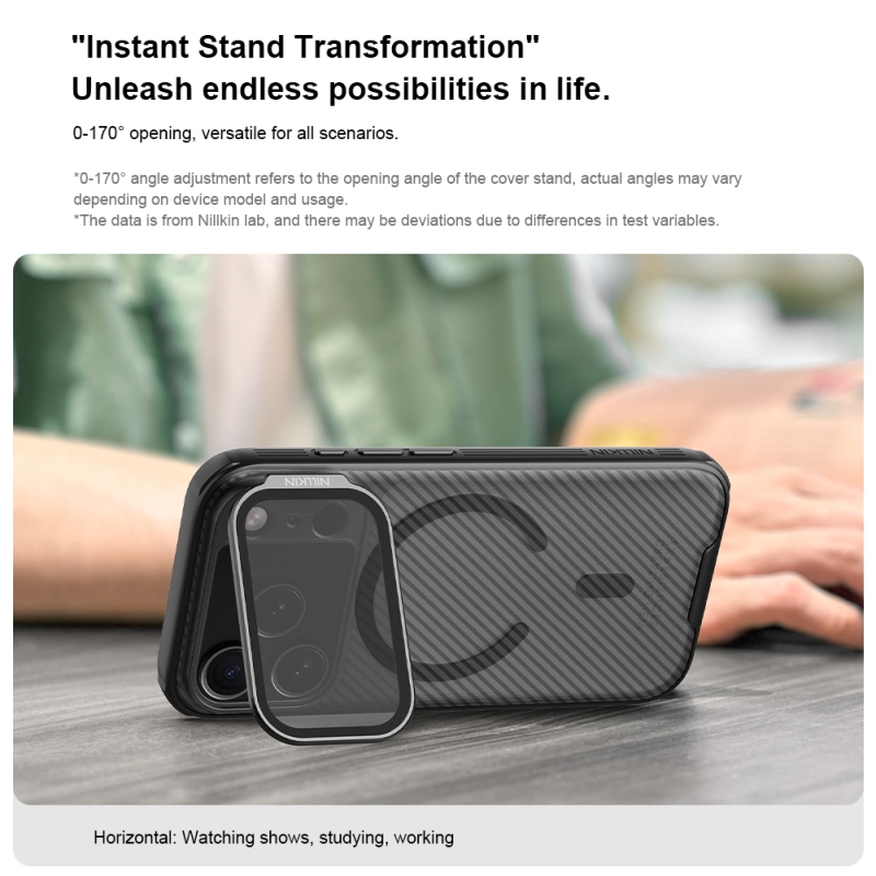 Nillkin CamShield Prop mágneses hátsó borító Apple iPhone 17 Pro átlátszó fekete