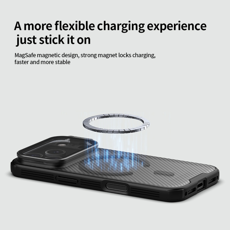 Nillkin CamShield Prop mágneses hátsó borító Apple iPhone 17 Pro átlátszó fekete