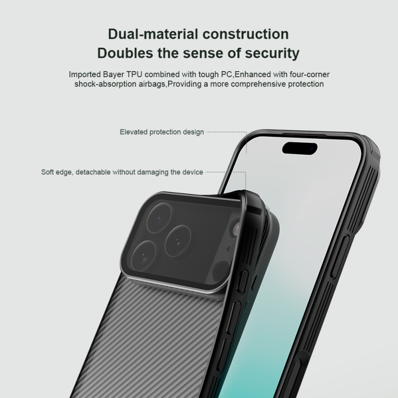 Nillkin CamShield támasz hátsó borító Apple iPhone 17 Pro Max átlátszó fekete