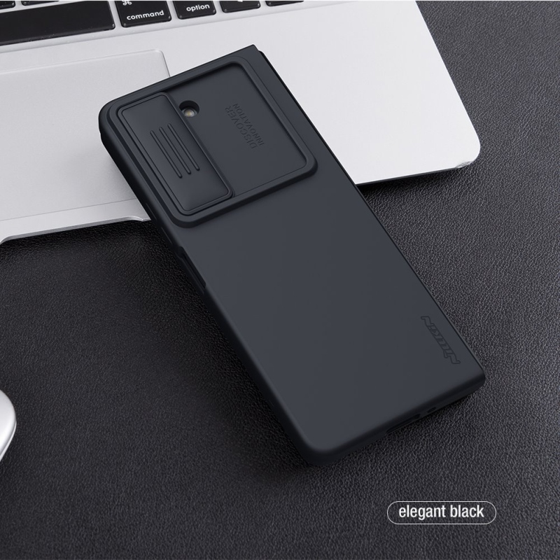 Nillkin CamShield Silky szilikon borítás Samsung Galaxy Z Fold 5 fekete színűhöz