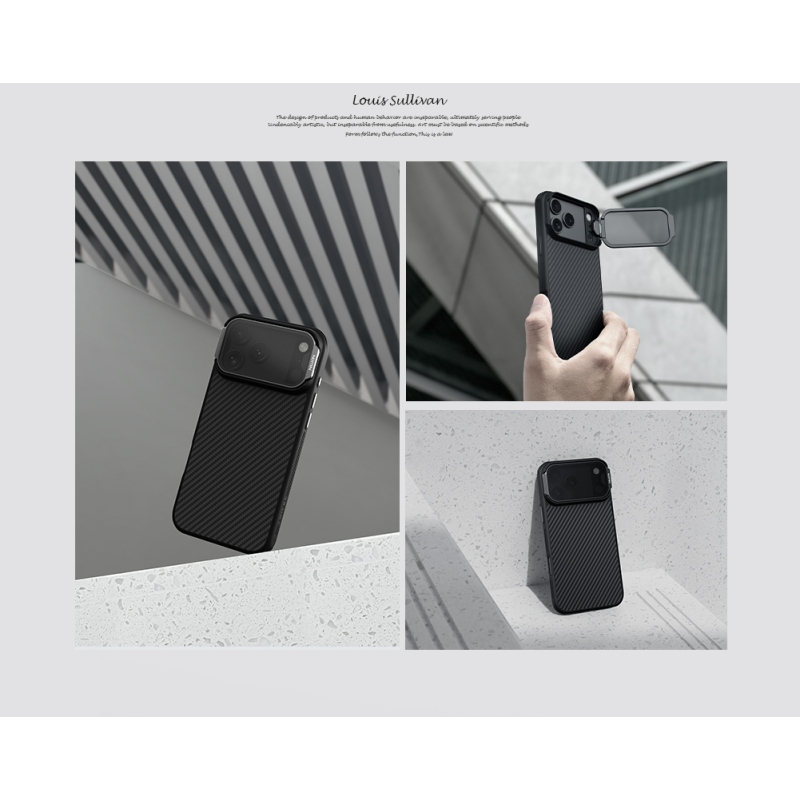 Nillkin CarboProp Aramid mágneses hátlap Apple iPhone 17 Pro Max készülékhez Fekete