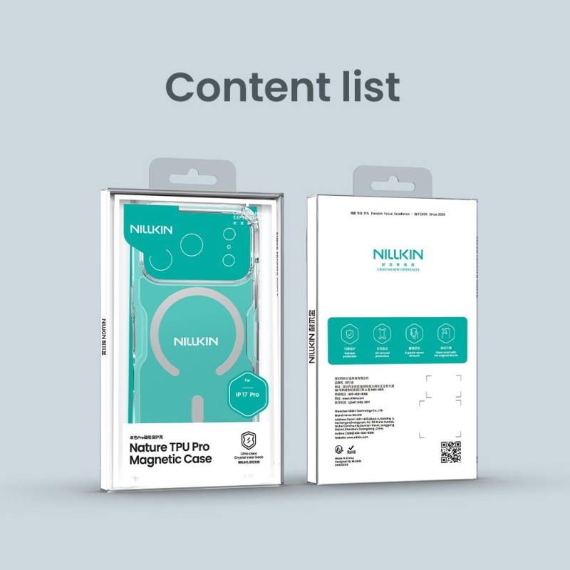 Nillkin Nature TPU PRO mágneses borító Apple iPhone 17 Pro átlátszó fekete